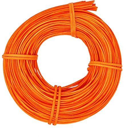 famos Peddigrohr Flechtmaterial Korbflechten 2,25 mm viele Farben zur Auswahl (100g, Orange)