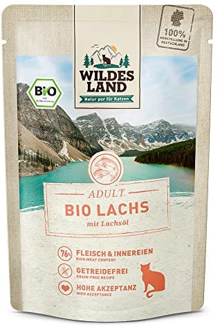 Wildes Land Nassfutter für Katzen, Lachsgeschmack, 12 x 85 g