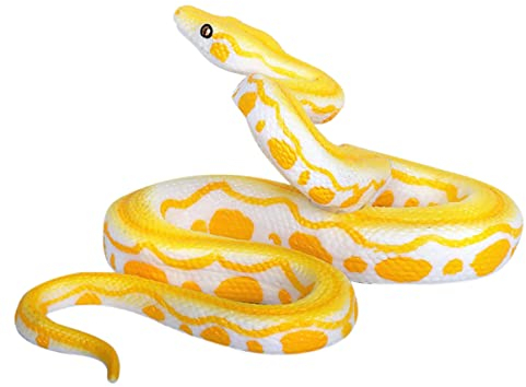 NUOBESTY Gummischlange Hof Gelbe Gef?lschte Schlangenspielzeug Be?ngstigender Boa Constrictor Python für Halloween Streichprops Künstliche Gelbe Python Gummischlangen Realistisch