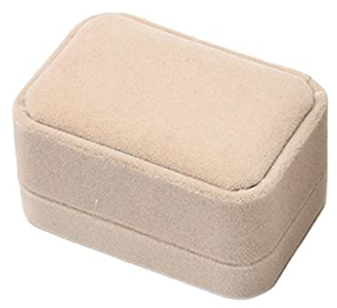 Haveratio Luxus Samt Ring Geschenkbox geeignet für Antrag Hochzeit Verlobung Geburtstag Valentinstag Muttertag Weihnachten Beige