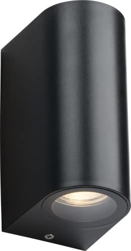Knightsbridge Alana - 230V IP65 GU10 Polycarbonate Up/Down Wall Light - Black