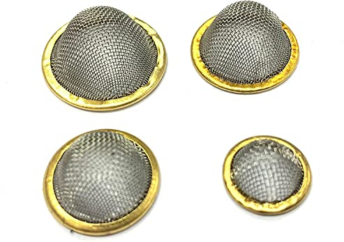 Conical Bowl Pipe Screens Gauzes Durable Stainless Steel with Brass Ring, 12mm,15mm,17mm,20mm Pipe Screens Filters, Pipe Bowl Screens Gauzes, Pipe Smoke Screen Filters (10 Mixed)