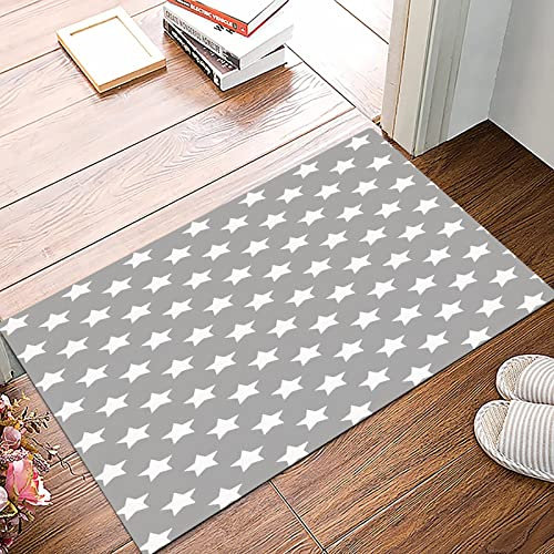 Badematte 50x80cm, Rutschfeste Badteppich, Stern, große Sterne Muster Monochrom kunstvolle moderne Baby Kinderzimmer Desi,Mikrofaser Badvorleger mit, Wasserabsorbierende Weiche teppiche für Badezimmer