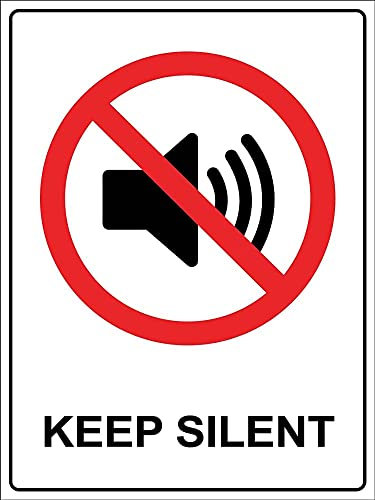 Señal De Advertencia, Guardar Silencio Letreros De Advertencia Retro Cartel De Chapa Impermeable Cartel De Chapa Placa Metal Para Oficina Garaje,20X30Cm