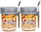 Overnight Oats Jars, Overnight Oats Container with Lid and Spoon, 10 oz Glass Mason Overnight Oats Jars with Measurement Marks, Large Capacity Airtight Jars for Milk, Cereal, Fruit (Grey2)