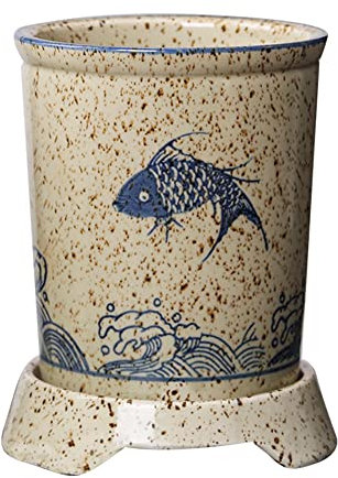 OnePine Porta Utensilios Ceramica, Soporte Utensilios Cocina Porcelana, Bote Porta Utensilios para Palillos, Tenedores, Cucharas, Cuchillos (A)
