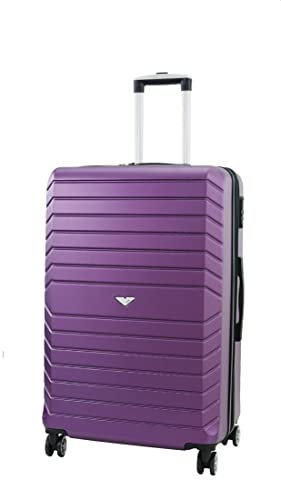 VIDA since 1995 VR629 Valise Rigide Extensible 8 roulettes Multi Direction,(Prune, L - Large –84L-114L - 77x49x31cm - 4,3kg)