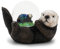 Elanze Designs Otter Mutter und Baby, Miniatur, 45 mm, stabiles Polyresin, magisch, skurril, Tischkommode, Nachttisch, Glitzer, Wasser-Schneekugel, Dekoration