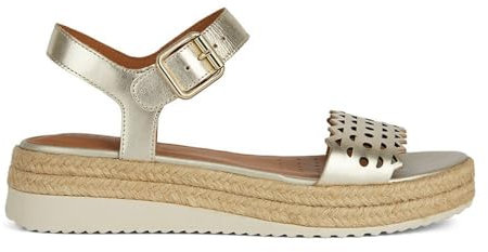 Geox Sandali da donna D Eolie A Wedge, Lt Gold., 38 EU