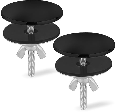 2pcs Couvercle Trou Robinet, 5cm Acier Inoxydable Couvercle de Trou de Robinet d'Évier de Cuisine Bonne Étanchéité Bouchon de Trou de Robinet d'Évier pour la Prévention des Fuites (Noir)