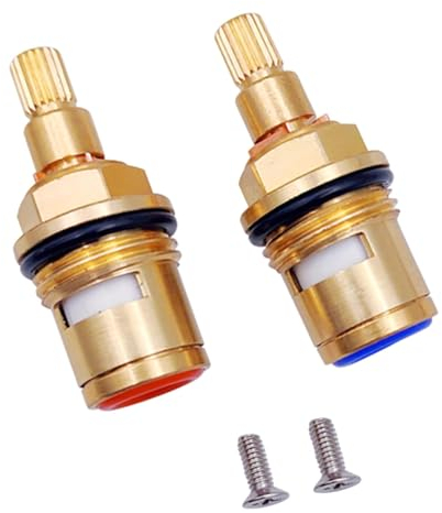Violotoris 2 Pcs Mixer Tap Cartridge, Tap Cartridge Replacement, Rust-Proof, Two Color O-Ring, with Accessories, Easy to Rotate, for Bathrooms, Kitchens