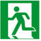 E001 - Notausgang links - Schild und Hinweisschild Flucht & Sicherheit - Größe wählbar