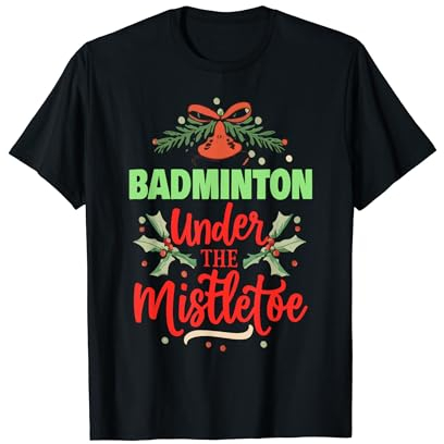 Badminton Mistelzweig Weihnachten Badmintonspieler T-Shirt