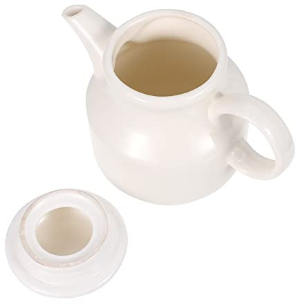 BESTonZON Keramik Saucenkrug Mit Deckel Und Griff Reinweiß Ergonomisch Servierkanne Für Saucen Und Dressings Vielseitig Für Zuhause Und Restaurant