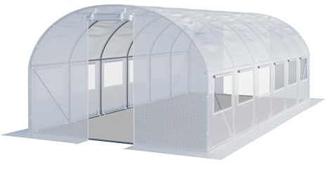 TOOLPORT Serra da Giardino tunnel Serra Orto stabile e robusto 3x6m - Telo PE 180g/m² bianco transparente