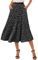 Timuspo Midi Plissee Schwarzer Rock Polka-Dots Faltenrock Damen Lang Sommerrock Skirts Elastischer Bund Röcke Sommer mit Taschen M