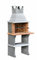 MOVELAR - Barbacoa de Obra Prefabricada de Leña y Carbón Modelo Luna Plus XL (Gris, Naranja - 95 x 47 x 190 cm) REF: 3541 - Cocina de Exterior Compacta para Jardín, Terraza o Patio