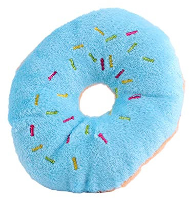 Hundespielzeug in Donut-Form, quietschendes Spielzeug für Welpen, Hunde, Katzen, Kätzchen, Kauspielzeug, Welpen-Spielzeug, quietschendes Hundespielzeug, Donut-Spielspielzeug (blau)