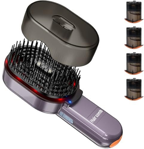 Brosse de massage électrique pour cuir chevelu 4 en 1, brosse de massage vibrante à 2 modes, masseur de cuir chevelu avec lumière rouge, brosse de massage anti-chute de cheveux, pour femmes et hommes