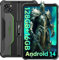 OUKITEL RT3 PRO Rugged Android 14 Tablet - 8 Inch, 128GB+16GB 16MP+8MP Multi-Camera, 5150mAh Battery Charger Gaming, IP68/IP69K Waterproof Camera, 4G Tablet, OTG, NFC, Green