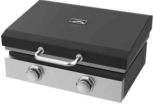 Verbesserter Scharnierdeckel für Blackstone 55,9 cm Grillplatte, pulverbeschichteter Stahl, harte Abdeckhaube mit Thermometer, Zubehör für 55,9 cm Blackstone-Modelle 1666 1813 1833 1842 2144 1891 2203