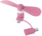 HYROOY Ventilador USB tipo C extraíble de baja potencia para teléfono móvil, PC, portátil, plástico, color rosa