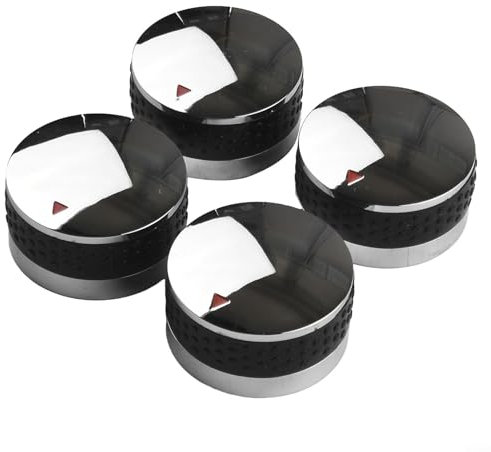 Drehknopf für Grillherd, Gasherd, 4 Stück, runde Grillregler, Ersatz passend für Gasgrills (58 mm)