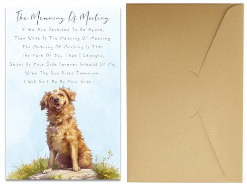 Gosknor Herzliche Haustier-Beileidskarte für Hunde-Verlust, Kondolenzkarte mit Umschlag Sinnvolles Andenken-Geschenk für Trauernde Hundehalter Liebhaber Freunde & Familie (20,5x13,5cm)