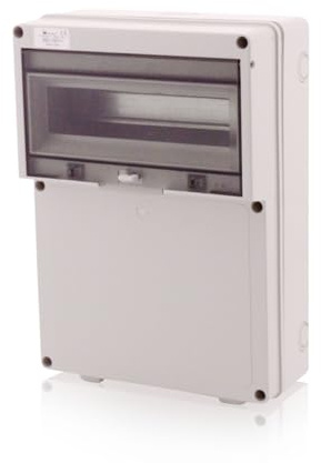 Intratec Baustromverteiler Verteiler IP65 360mm x 260mm für Innen & Außen | Starkstromverteiler UV-beständig mit 4-6 CEE Steckverbindungen und 12 Modulen für Elektroinstallation | einfache Montage