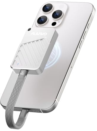 MAIWO Boîtier magnétique M.2 NVMe SSD 1250 Mo/s USB C 3.2 GEN2x1, lecteur externe SSD pour iPhone 17 16 15 Pro Max MacBook Pro, aluminium, prend en charge l'enregistrement vidéo 4K ProRes