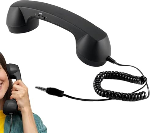 Generisch Retro Telefonhörer | 3,5-mm-Klinke Retro Empfänger - Type-C Mobiltelefon Headset,Für Meetings Videokonferenzen Anrufe Computer Laptop Tablet Büro Zuhause Schule Reisen Wohnzimmer