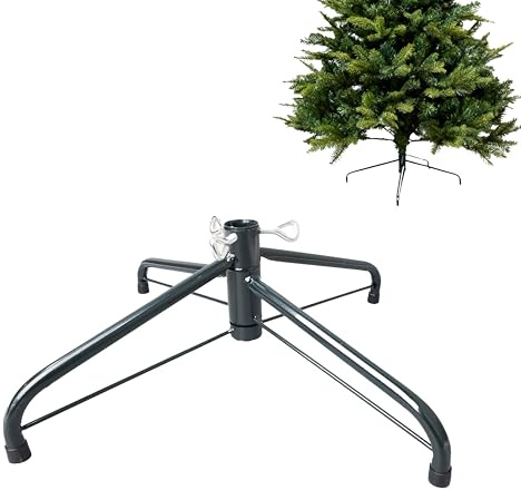 Christmas Tree Stand for Artificial Trees Holder 40cm Metal Base Heavy Duty Foldable Height Extender Legs with Adjustable Screws Sturdy Bracket for 4ft,5ft,6ft Green