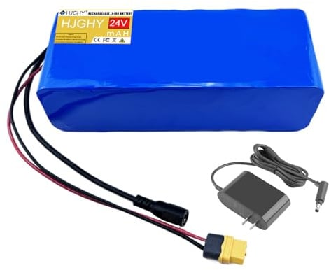 HJGHY 24v,7500mAh, Batterie Lithium Rechargeable 24 V 10 000 mAh 15 000 mAh 17 500 mAh 7 500 mAh 9 000 mAh - Batterie Longue durée pour Bateaux de pêche