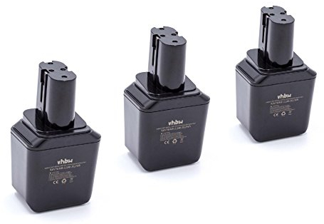 vhbw 3x Battery Replacement for Bosch 92955, 3607300502, BH964N for Power Tools (2100 mAh, NiMH, 9.6 V)
