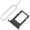 Cemobile SIM Card Tray Slot Holder Replacement for iPhone 7 4.7 Inch + SIM Card Tray Open Eject Pin (Jet Black)