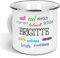 printplanet - Emaille-Tasse mit Namen Brigitte - Metallbecher mit Design Positive Eigenschaften - Nostalgie-Becher, Camping-Tasse, Blechtasse, Farbe Silber, 300ml
