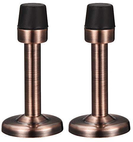 sourcing map Door Stopper Stop Bumper Wall Protector Sound Dampening Wall Mount W Rubber Tip Copper Tone 2pcs