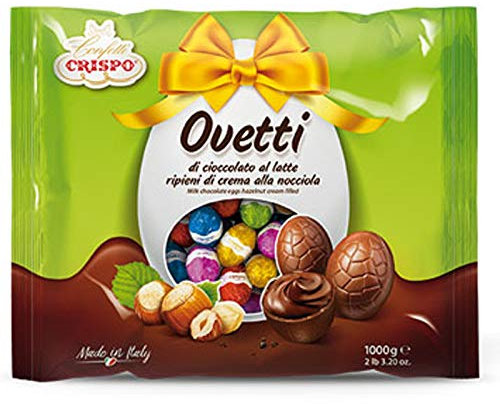 OVETTI CIOCCOLATO AL LATTE 1 KG CREMA NOCCIOLA CRISPO UOVA PASQUA 1000 GR RIPIENI