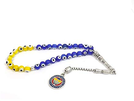 Gök-Türk Gebetskette -Tesbih 'Fenerbahce' Türkisches Auge Nazar Boncuk