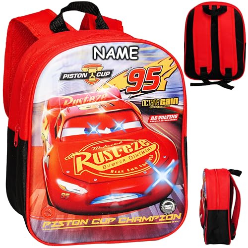 alles-meine.de GmbH Kinder Rucksack - Cars - Auto - Lightning McQueen - Tasche - wasserfest & beschichtet - inkl. Name - Kinderrucksack - groß Kind - Jungen - Kindergartentasche ..