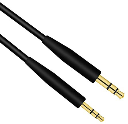Ersatz-SoundTrue-Kopfhörer-Verlängerungskabel, kompatibel mit Bose On-Ear 2/OE2/OE2i/QC25/QC35/Soundlink/SoundTrue-Kopfhörern (schwarz)