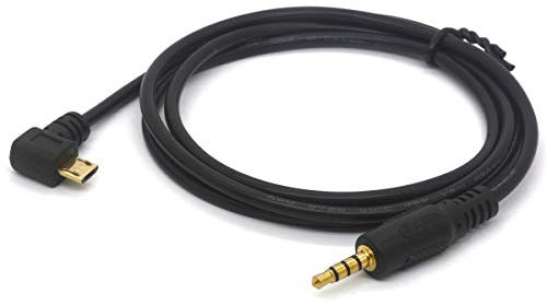Cavo da micro USB angolato a AUX da 3,5 mm per auto, placcato oro, da maschio 3,5 a micro USB maschio, convertitore audio per cuffie