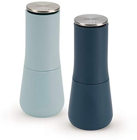Joseph Joseph Milltop Krümelfrei schmutzfrei Salz- und Pfeffermühlen-Set Blau, Keramikmühle