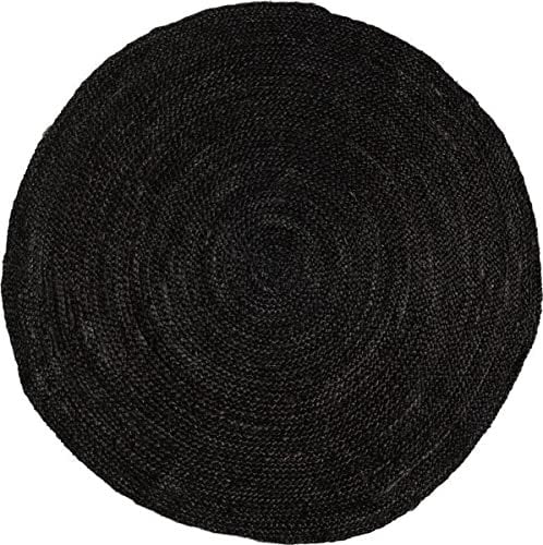 Rund Jute Teppich Schwarz/Anthrazit 200cm - Mrcarpet