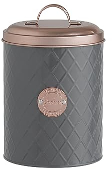 Typhoon Henrik Grey Coated Steel Biscuit Tin With Copper Lid, 230 x 300 cm