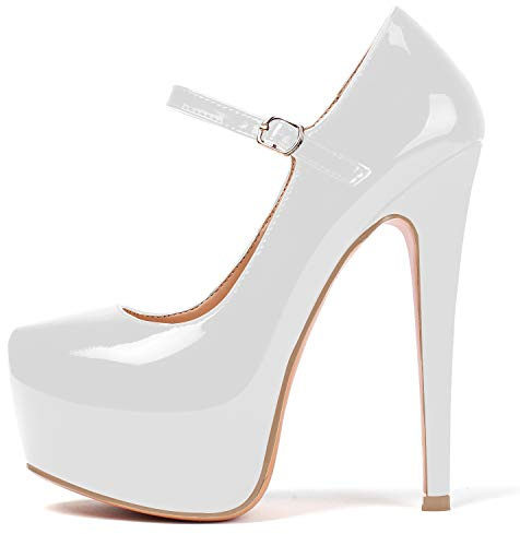 EDEFS Women's Platform High Heel Mary Jane Shoes Closed Toe Stiletto Pumps Party Dress Shoes