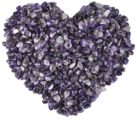 ideayard 0,95 Ib-1 Ib Amethyst-Trommelstein, natürlicher zerkleinerter Kristall, unregelmäßig geformte Steine für Zuhause, Garten, Dekoration