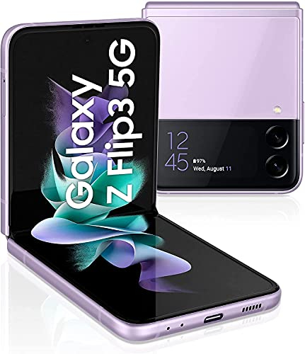 Samsung Galaxy Z Flip3 5G(17,03 cm)faltbares Handy, großes 1,9 Zoll Frontdisplay,128 GB interner Speicher,8 GB RAM,Phantom Lavender,inkl. 36 Monate Herstellergarantie[Exklusiv bei Amazon]