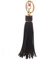 TOSSPER Leder Quasten Keychain Pu Leder Quasten Anhänger Schlüsselketten Handtasche Brieftasche Zubehör Schlüsselringe, Schwarz, 3.94inch