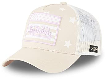 Von Dutch Kappe für Herren & Damen, verstellbar, Trucker, sportlich, lässiger Schnitt und langlebig, beige, One size